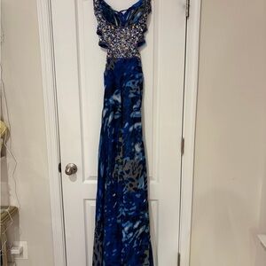 Anny Lee Blue and Black Prom Dress